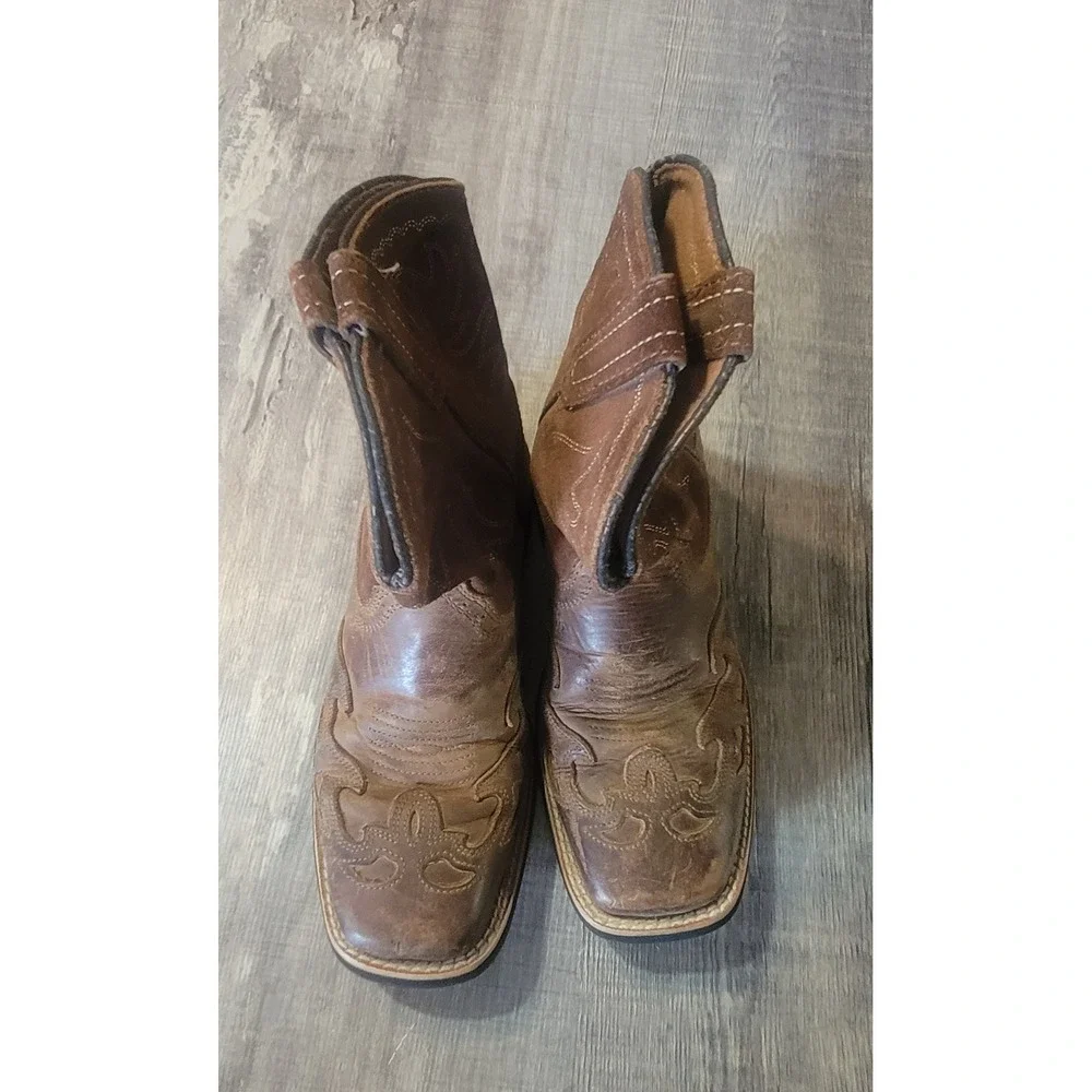 Ariat Fatbaby Kids Brown Leather Western Cowboy Boots 10005880 Size 2